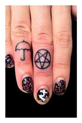 Umbrella And Pentagram Tattoo